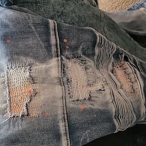 Distressed Skinny Jeans for Men - Blue